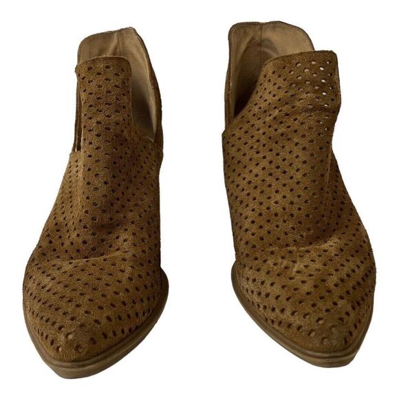 Steven By Steve Madden Size 11 Danese Brown Suede Perforated Ankle Boot Booties - Picture 2 of 7